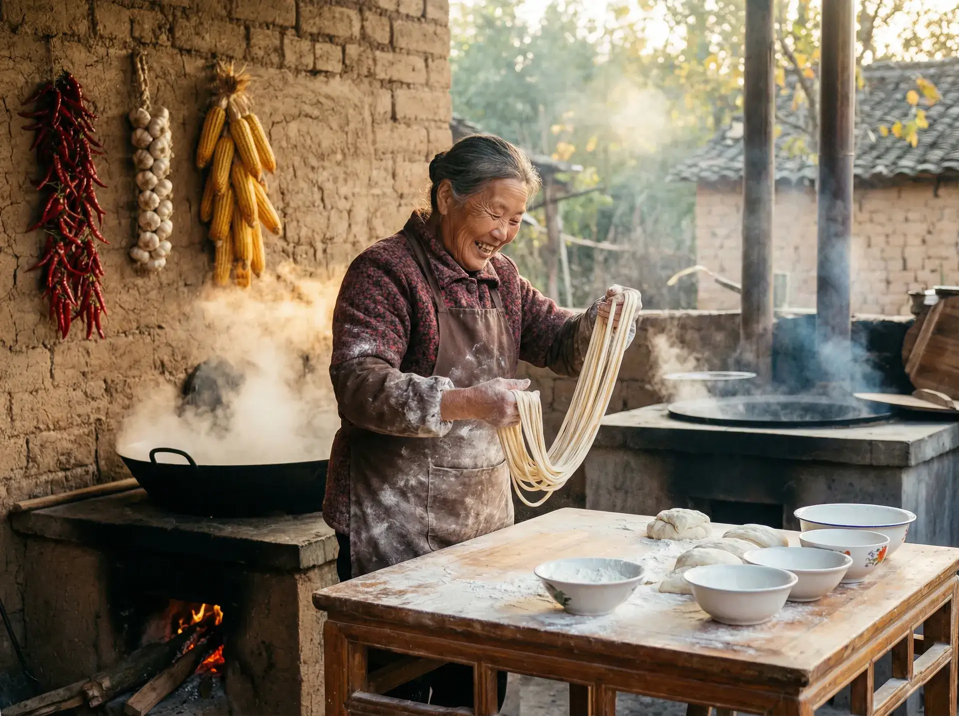 农家大嫂手擀面 - 爱唯侦察网 乡村美食
